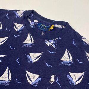 Polo Ralph Lauren Sailboat‎ T-Shirt Mens M Blue Classic Fit Graphic Tee